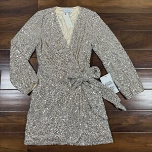 Never Fully Dressed Gold Sequin Mini Dress